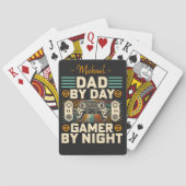 Vaderdag Pap overdag Gamer bij nacht Pokerkaarten (Achterkant)