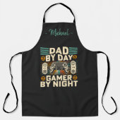 Vaderdag Pap overdag Gamer bij nacht Schort (Voorkant)