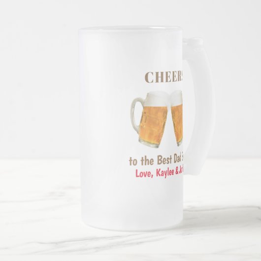 Vaderdag pap 's werelds beste bier-bier matglas bierpul (Voorkant rechts)