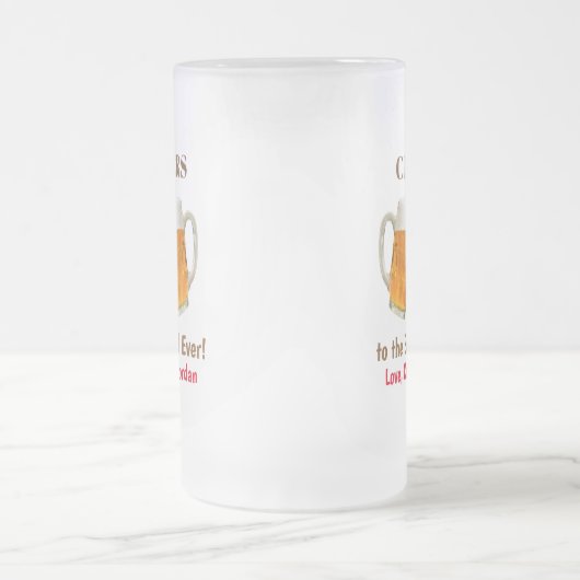 Vaderdag pap 's werelds beste bier-bier matglas bierpul (Center)