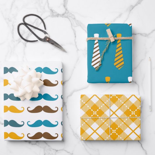 Vaderdag Pap van Warmte Set Inpakpapier Vel (Voorkant)