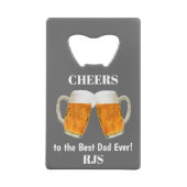 Vaderdag pap World's Best Ever Monogram Creditkaart Flessenopener (Achterkant)