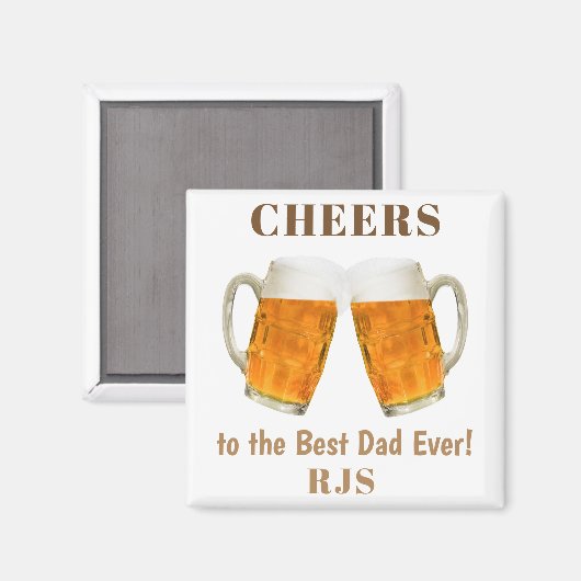 Vaderdag pap World's Best Ever Monogram Magneet (Voorkant / Achterkant)