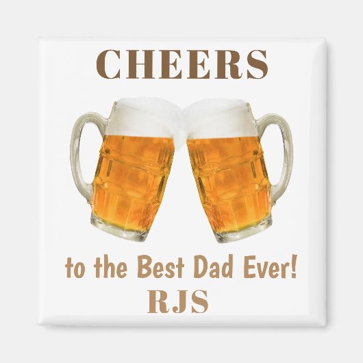 Vaderdag pap World's Best Ever Monogram Magneet (Voorkant)