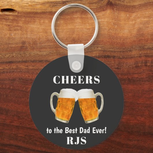 Vaderdag pap World's Best Ever Monogram Sleutelhanger (Voorkant)