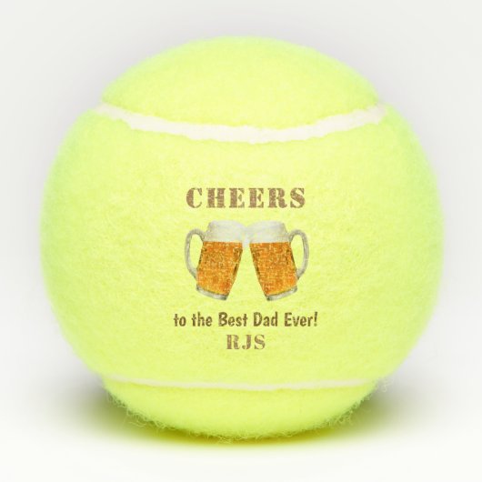 Vaderdag pap World's Best Ever Monogram Tennisballen (Achterkant)