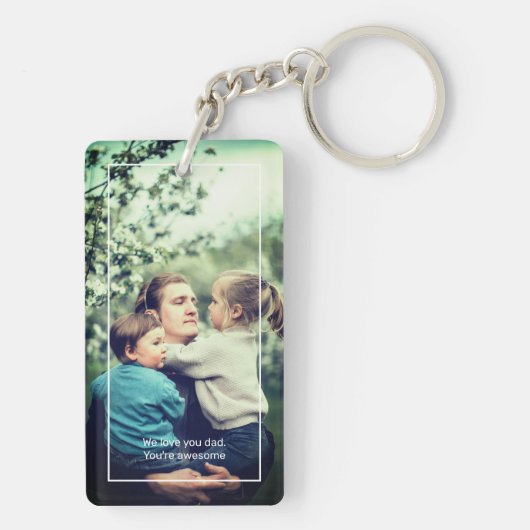 Vaderdag Papa Aangepaste foto Word Papa Sleutelhanger (achterkant)