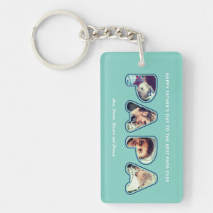 Vaderdag Papa Aangepaste foto Word Papa Sleutelhanger