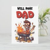 Vaderdag papa barbecue grappige meme kaart (Staand voorkant)
