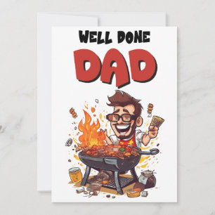 Vaderdag papa barbecue grappige meme kaart