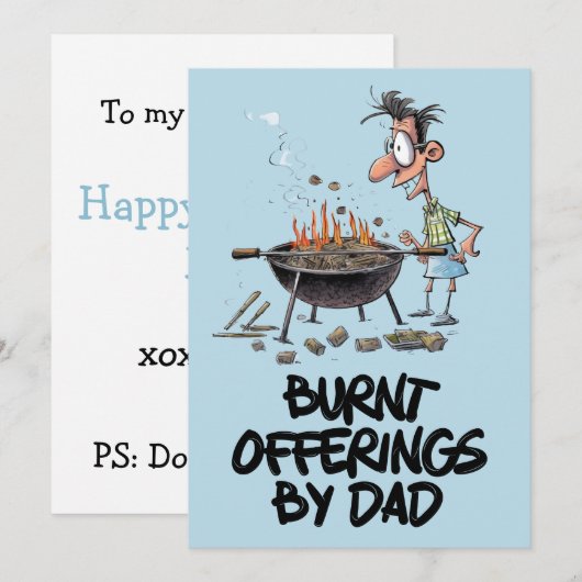 Vaderdag papa barbecue grappige meme kaart (Voorkant / Achterkant)