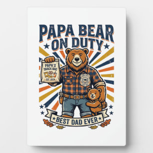 Vaderdag Papa Beer Op Dienst Shirt Funny Animal Da Fotoplaat