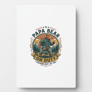 Vaderdag Papa Beer Op Dienst Shirt Funny Animal Da Fotoplaat