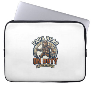 Vaderdag Papa Beer Op Dienst Shirt Funny Animal Da Laptop Sleeve