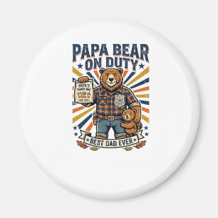 Vaderdag Papa Beer Op Dienst Shirt Funny Animal Da Magneet