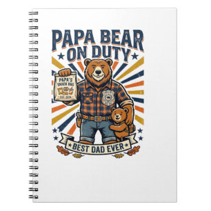 Vaderdag Papa Beer Op Dienst Shirt Funny Animal Da Notitieboek