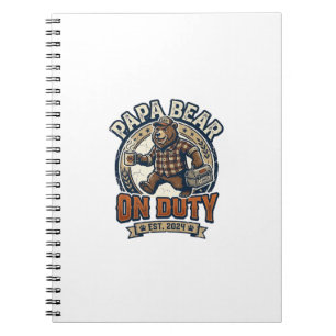 Vaderdag Papa Beer Op Dienst Shirt Funny Animal Da Notitieboek