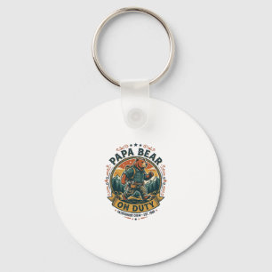 Vaderdag Papa Beer Op Dienst Shirt Funny Animal Da Sleutelhanger
