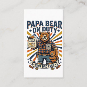 Vaderdag Papa Beer Op Dienst Shirt Funny Animal Da Visitekaartje