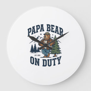 Vaderdag Papa Beer Op Dienst Shirt Funny Dieren Da Grote Klok