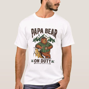 Vaderdag Papa Beer Op Dienst Shirt Grappig Dier Da