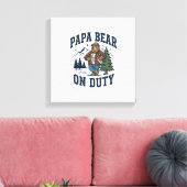 Vaderdag Papa Beer Op Dienst Shirt Grappig Dier Da Canvas Afdruk (Insitu (Woonkamer))