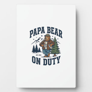 Vaderdag Papa Beer Op Dienst Shirt Grappig Dier Da Fotoplaat