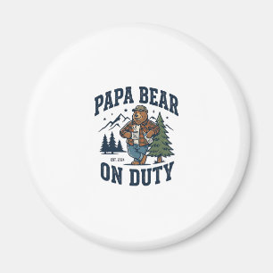 Vaderdag Papa Beer Op Dienst Shirt Grappig Dier Da Magneet