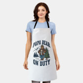 Vaderdag Papa Beer Op Dienst Shirt Grappig Dier Da Schort (Gedragen)