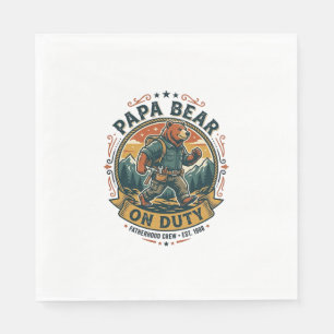 Vaderdag Papa Beer Op Dienst Shirt Grappig Dier Da Servet