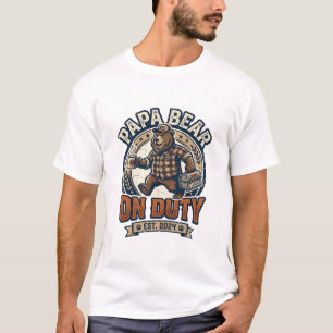Vaderdag Papa Beer Op Dienst Shirt Grappig Dieren