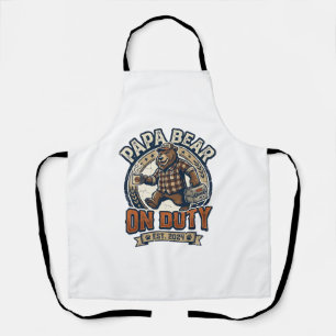 Vaderdag Papa Beer Op Dienst Shirt Grappig Dieren  Schort