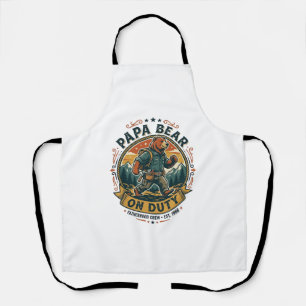 Vaderdag Papa Beer Op Dienst Shirt Grappig Dieren  Schort