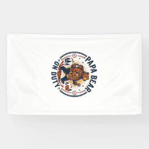 Vaderdag Papa Beer Op Dienst Shirt Grappig Dieren Spandoek