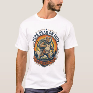 Vaderdag Papa Beer Op Dienst T-shirt Grappig Diere