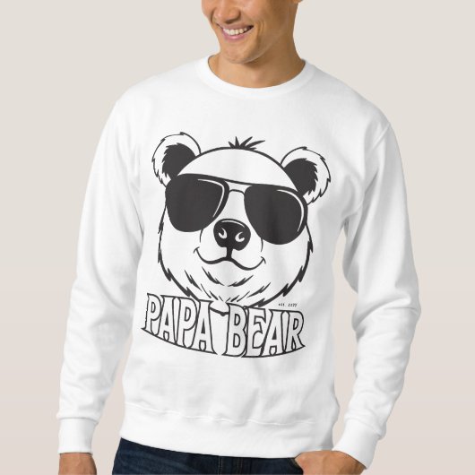 Vaderdag | PaPa Beer | Zwart Wit Modern Trui (Voorkant)