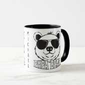Vaderdag | PaPa Beer | Zwart Wit | NAAM Mok (Voorkant rechts)