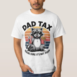 Vaderdag Papa Belasting Grappige Wasbeer Retro T-shirt