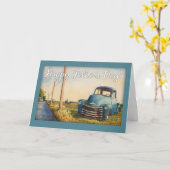 Vaderdag, Papa, Blauwe Vrachtwagen Kaart (Gele Bloem)