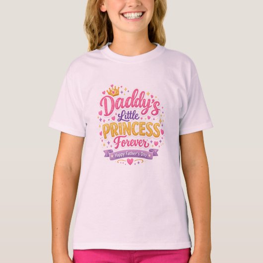 Vaderdag papa & dochter leuk liefdesontwerp t-shirt (Voorkant)