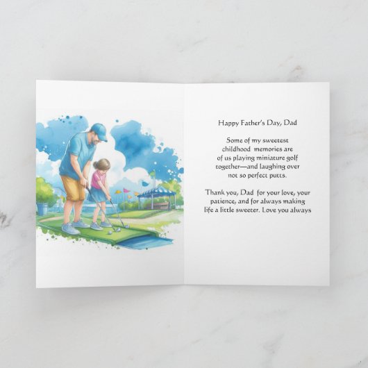 Vaderdag Papa / Dochter Minigolf Kaart (Binnen)