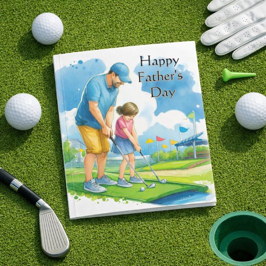 Vaderdag Papa / Dochter Minigolfkaart Kaart