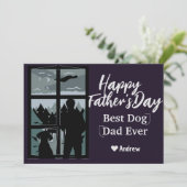 Vaderdag papa & dochter silhouet vakantiekaart kaart (Staand voorkant)