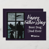 Vaderdag papa & dochter silhouet vakantiekaart kaart (Voorkant / Achterkant)