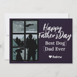 Vaderdag papa & dochter silhouet vakantiekaart kaart