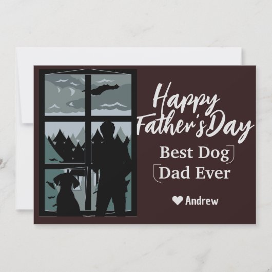 Vaderdag papa & dochter silhouet vakantiekaart kaart (Voorkant)