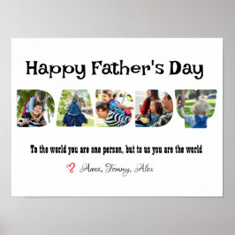 Vaderdag papa foto collage letter vorm poster