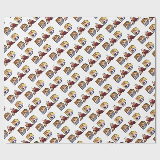 Vaderdag Papa Fotocollage Custom Pattern Cadeaupapier (Vlak)