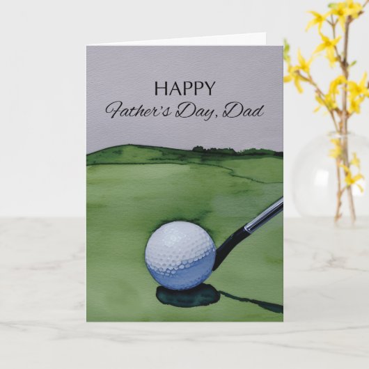 Vaderdag Papa Golf Light Humor Kaart (Gele Bloem)