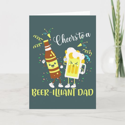 Vaderdag papa grap grap grap bier-illante papa kaart (Voorkant)